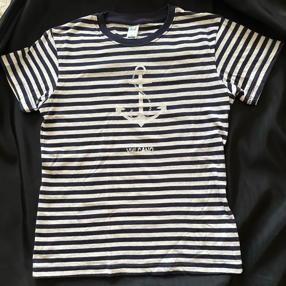 Stripe Vulcano Tee Shirt Girls 8-10